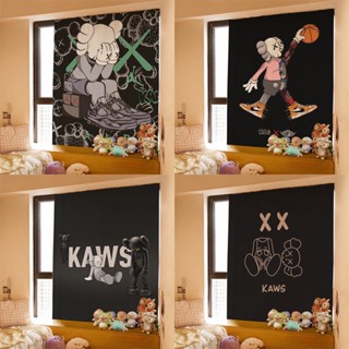 ✬Sesame Street kaws ผ้าแขวนผนัง, ตีนตุ๊กแก ผ้าม่านทึบแสง ม่านประตู ❤ผ้าตกแต่ง ผ้ากันแสง, มี 7 สี