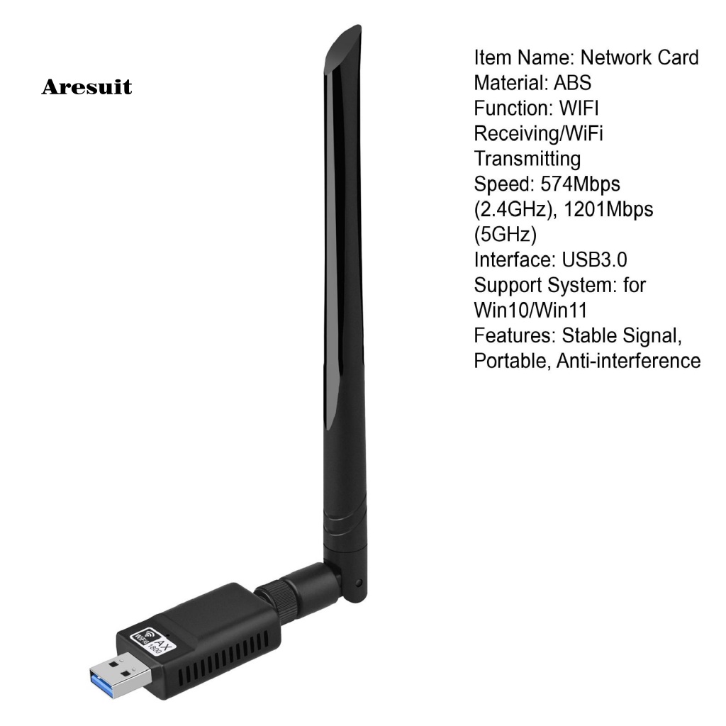 aresuit-อะแดปเตอร์เชื่อมต่ออินเตอร์เน็ตไร้สาย-wi-fi-6-ความเร็วสูง-สําหรับแล็ปท็อป-และเดสก์ท็อป-dual-band-5ghz-2-4ghz-พร้อม-usb-3-0