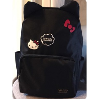 กระเป๋าเป้สะพายหลัง กระเป๋านักเรียน พิมพ์ลาย Hello Kitty ขนาดใหญ่ สําหรับผู้หญิง