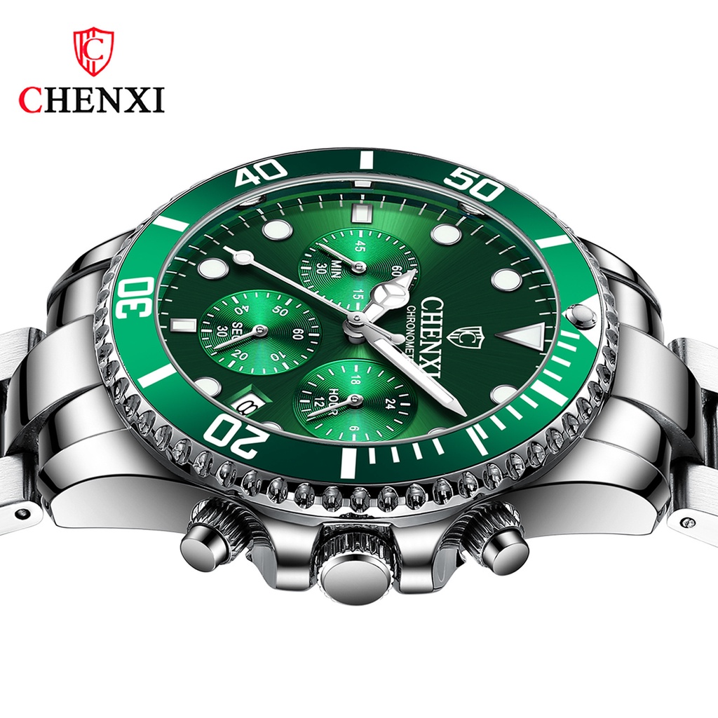 chenxi-chenxi-พร้อมส่ง-นาฬิกาข้อมือควอตซ์แฟชั่น-กันน้ํา-หน้าปัดเรืองแสง-สีเขียว-สําหรับบุรุษ