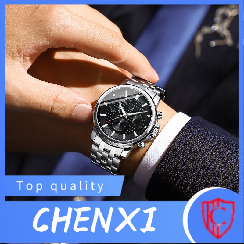 chenxi-chenxi-พร้อมส่ง-นาฬิกาข้อมือควอตซ์แฟชั่น-สายแสตนเลส-เรืองแสง-กันน้ํา-สําหรับบุรุษ