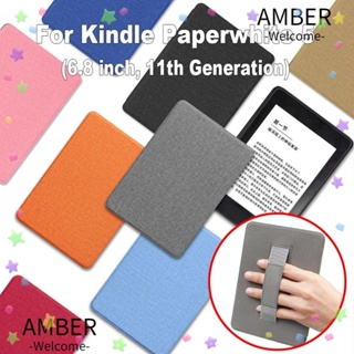Amber เคสผ้า E-Reader Folio 6.8 นิ้ว บางมาก กันกระแทก สําหรับ Kindle Paperwhite 5 11th Generation