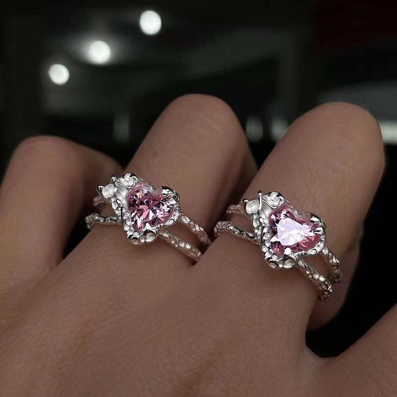 ร้านไทย-ปรับขนาดได้-แหวน-แหวนหัวใจ-แหวนสีชมพู-เครื่องประดับผู้หญิง-สไตล์เกาหลี-r73