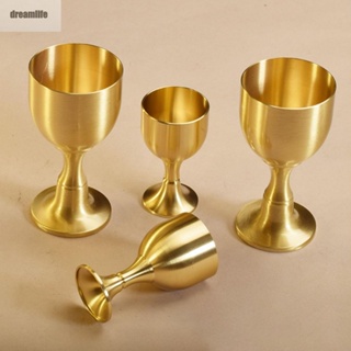 【DREAMLIFE】Wine Glass 100ml Anti-rust Brass Household High Foot Wine Cup For Home