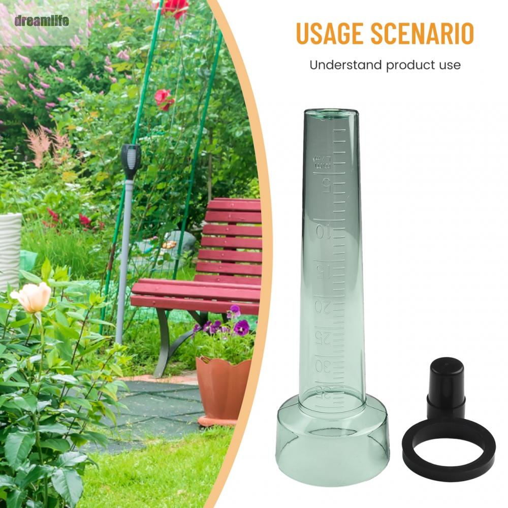 dreamlife-rain-gauge-convenient-garden-outdoor-rain-meter-light-green-light-weight