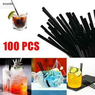 【DREAMLIFE】Straws Disposable Straws PP Plastic Tubes Black Dessert/milkshake Bars