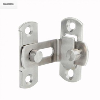 【DREAMLIFE】Door Bolt 90 Degree Barrel Silver Stainless Steel 3 Inch Accessories Latch