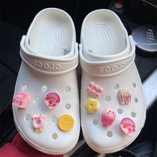 อุปกรณ์เสริม จี้รูปการ์ตูนอนิเมะ Popcorn Biscuit Crocs Jibbitz Kirby Jibits Charm Dount Jibitz น่ารัก สําหรับเด็ก