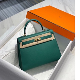 พรี ราคา 10700 Hermes Epsom Kelly หนังแท้ กระเป๋าสะพาย กระเป๋าสะพายไหล่25cm 28cm