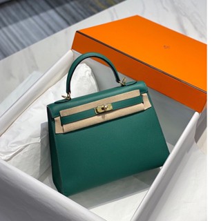 พรี ราคา 10700 Hermes Epsom Kelly หนังแท้ กระเป๋าสะพาย กระเป๋าสะพายไหล่25cm 28cm