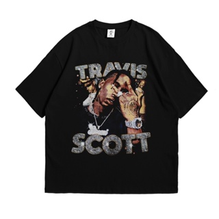 เสื้อยืด ลาย Travis Scott สีดํา