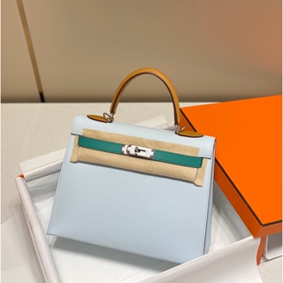 พรี ราคา17200 Hermes Kelly หนังแท้ กระเป๋าสะพาย กระเป๋าสะพายไหล่28cm