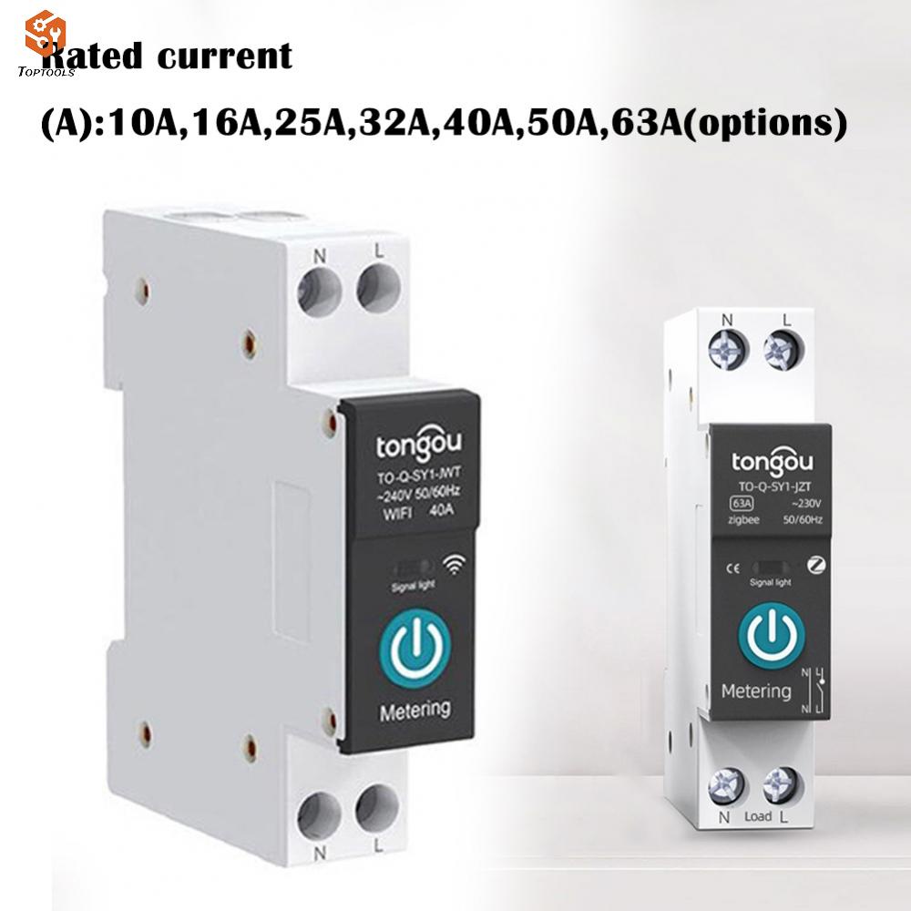 เบรกเกอร์วงจรอัจฉริยะ-1p-din-rail-10-63a-tuya-zigbee-พร้อมรีโมตคอนโทรล-สําหรับบ้าน