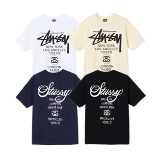 เสื้อยืด ผ้าฝ้าย พิมพ์ลาย Stu-ss-y สไตล์การแต่งกาย สําหรับผู้ชาย