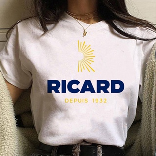 เสื้อยืด พิมพ์ลาย Ricard แฟชั่นฤดูร้อน สําหรับผู้หญิง