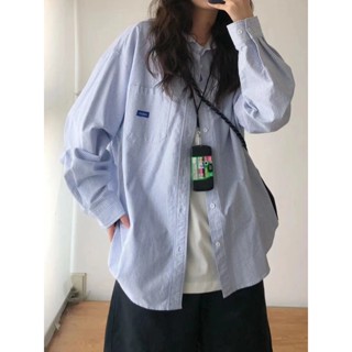 เสื้อแจ็กเก็ต ลายทาง สีฟ้า แฟชั่นฤดูใบไม้ผลิ และฤดูหนาว สําหรับผู้หญิง G90T
