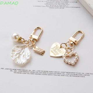 Damao พวงกุญแจแฟชั่น จี้ตัวอักษร Love ประดับมุก สีทอง