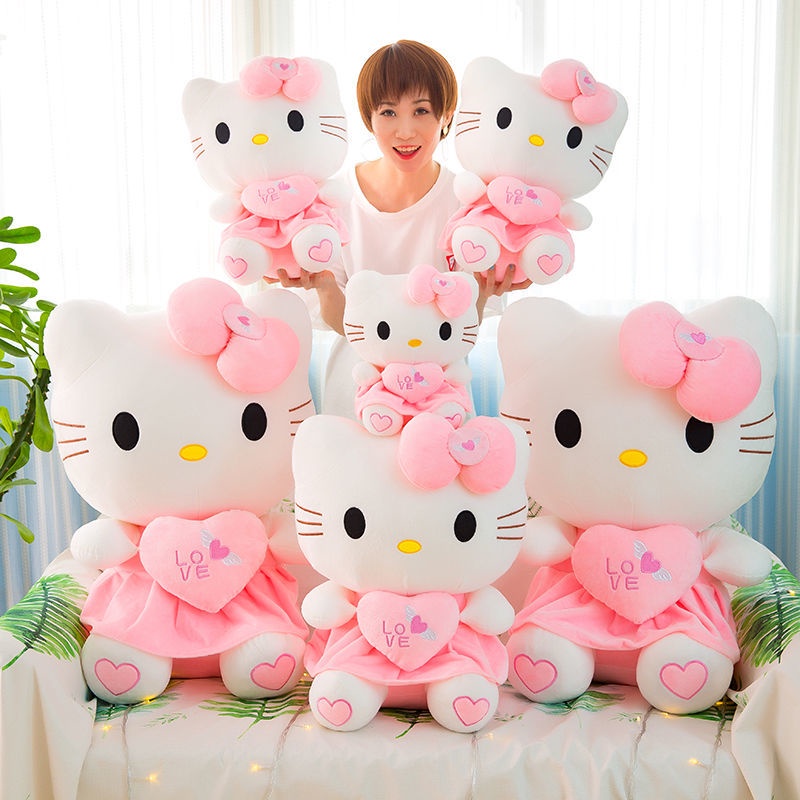 new-angel-hug-kt-cat-doll-hello-kitty-plush-toy-children-girl-birthday-lovely-cartoon-gift