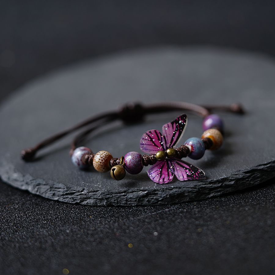 สร้อยข้อมือเซรามิค-แบบถัก-ลายผีเสื้อ-เข้ากับทุกการแต่งกาย-สไตล์แฟรี่-สําหรับผู้หญิง