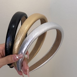 ที่คาดศีรษะ หนัง pu พรีเมี่ยม แวววาว สไตล์เกาหลี ญี่ปุ่น สําหรับล้างหน้า