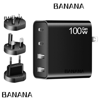 Banana1 100W GaN ที่ชาร์จแท็บเล็ต QC3.0 USB-A ปลั๊กแปลง PD ชาร์จเร็ว