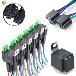 ชุดสวิตช์รีเลย์ฟิวส์ 30A 12V DC 4 Pin SPST อุปกรณ์เสริม สําหรับรถยนต์