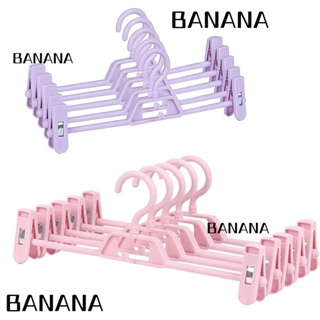 Banana1 ไม้แขวนเสื้อพลาสติก อเนกประสงค์ 2 สี พร้อมคลิปหนีบ 10 ชิ้น