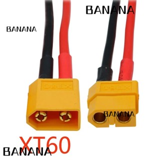 Banana1 XT60 ตัวเชื่อมต่อสายเคเบิล 14AWG 12AWG ปลั๊กตัวผู้ ตัวเมีย XT60H พร้อมปลอกหุ้มทองแดง 10 ซม. 15 ซม. XT60 ชุบทอง สําหรับโดรนบังคับ