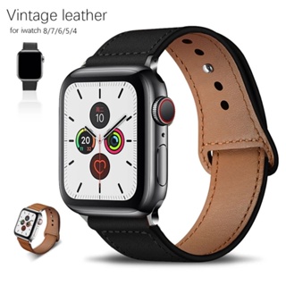สายนาฬิกาข้อมือหนัง สําหรับ Apple Watch Series 1 2 3 4 5 6 7 8 SE Ultra 38 มม. 40 มม. 41 มม. 42 มม. 44 มม. 45 มม. 49 มม.