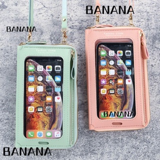 Banana1 กระเป๋าใส่โทรศัพท์มือถือ หนัง PU นิ่ม หน้าจอสัมผัส ความจุขนาดใหญ่ 6 สี อเนกประสงค์ สําหรับผู้หญิง