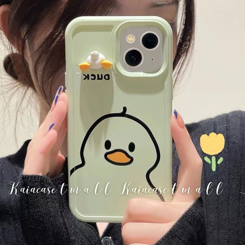 เป็ดน่ารักสีเขียวครีม-เคสโทรศัพท์การ์ตูนน่ารัก-compatible-for-เคสไอโฟน11-เคสไอโฟน-13-เคสไอโฟน-12-เคสไอโฟน-14-promax-เคสไอโฟน-xr-เคสไอโฟน13promax-เคสไอโฟน-14