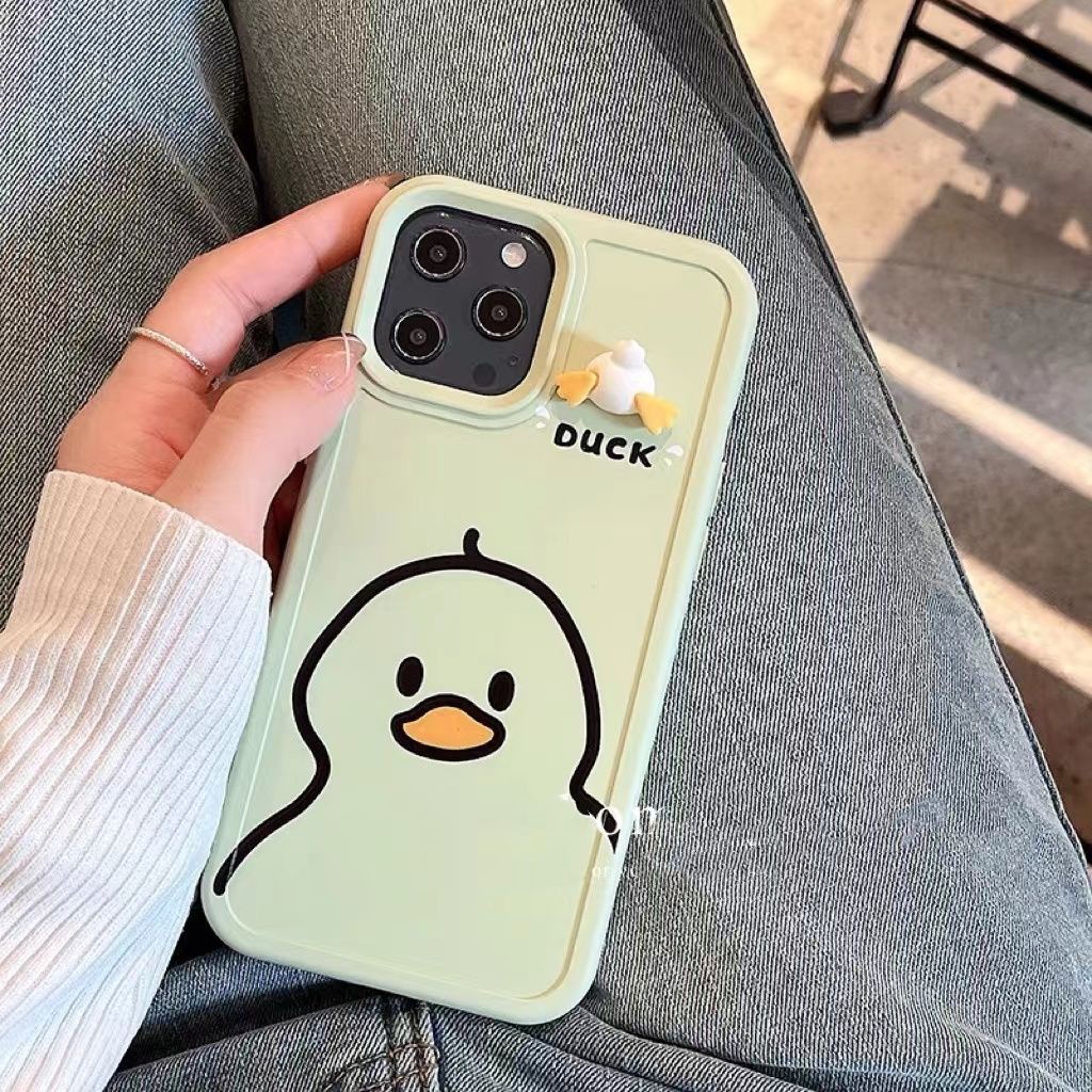 เป็ดน่ารักสีเขียวครีม-เคสโทรศัพท์การ์ตูนน่ารัก-compatible-for-เคสไอโฟน11-เคสไอโฟน-13-เคสไอโฟน-12-เคสไอโฟน-14-promax-เคสไอโฟน-xr-เคสไอโฟน13promax-เคสไอโฟน-14