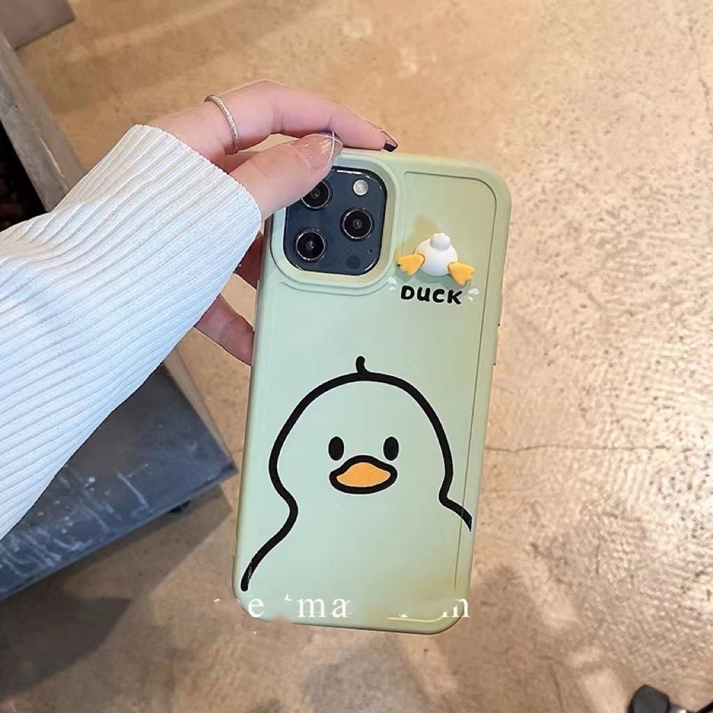 เป็ดน่ารักสีเขียวครีม-เคสโทรศัพท์การ์ตูนน่ารัก-compatible-for-เคสไอโฟน11-เคสไอโฟน-13-เคสไอโฟน-12-เคสไอโฟน-14-promax-เคสไอโฟน-xr-เคสไอโฟน13promax-เคสไอโฟน-14