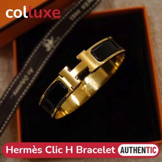 ถูกที่สุด ของแท้ 100%/เฮอร์มีส Hermès Clic H Bracelet /Rose gold/Silver/Gold/ผู้หญิง/กุหลาบทอง/มีหลากหลายสีให้เลือก