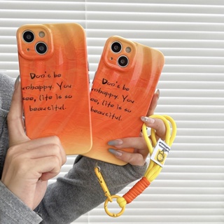 เคสโทรศัพท์มือถือแฟชั่น กันฝุ่น ลายคลื่น สีส้ม เหลือง เรียบง่าย สําหรับ Iphone 13 11 Pro Max Sweet IP 14 12 Pro Max