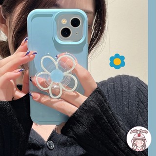 เคสโทรศัพท์มือถือ TPU นิ่ม ปิดด้านหลัง ป้องกันเลนส์ กันฝุ่น ลายดอกไม้ สีฟ้า หรูหรา สําหรับ IPhone 14 Pro Max 12 11 Pro Max X XR 7Plus