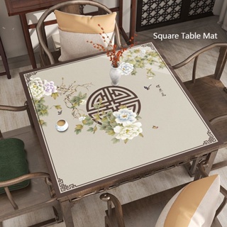 ผ้าปูโต๊ะหนัง ทรงสี่เหลี่ยม กันน้ํา กันน้ํามัน กันความร้อน ของใช้ในครัวเรือน สไตล์จีน