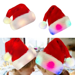 Bettingyou | | หมวกซานต้า ผ้ากํามะหยี่ขนนิ่ม ลายคริสต์มาส มีไฟ LED ใส่สบาย สําหรับเด็ก และผู้ใหญ่ งานรื่นเริง