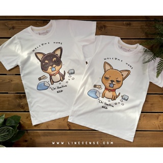 Chihuahua " welcome home " t-shirt เสื้อยืด ลายหมาชิวาวา