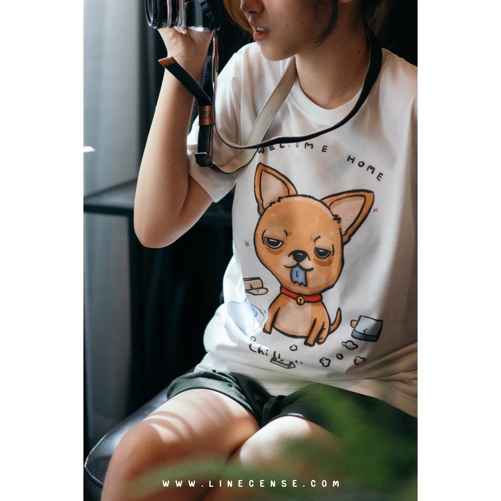 chihuahua-welcome-home-t-shirt-เสื้อยืด-ลายหมาชิวาวา