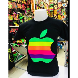 สไตล์ใหม่ เสื้อยืดสะท้อนแสงลาย Apple คอกลม