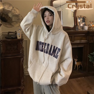 Crystal เสื้อผ้าผู้ญิง แขนยาว เสื้อฮู้ด คลุมหญิง สไตล์เกาหลี แฟชั่น A98J2GA 34Z230821