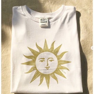 สตรีทแฟชั่น เสื้อยืดสีขาวสกรีนลายพระอาทิตย์ Sunny T-shirt #T-shirt  #เสื้อยืดสีขาว #เสื้อยืดพระอาทิตย์คอกลม
