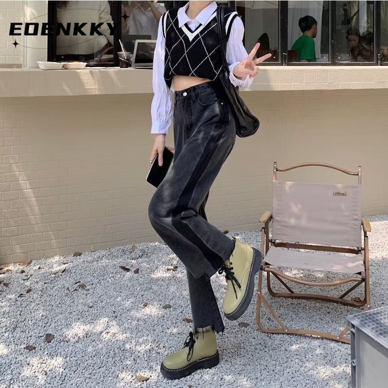 eoenkky-กางเกงขายาว-กางเกงยีสน์ผู้หญิง-ทรงหลวม-ๆ-ตรง-retro-hip-hop-pants-2023-new-style-ทันสมัย-stylish-korean-style-high-quality-a97l80d-36z230909