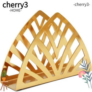Cherry3 ที่เก็บผ้าเช็ดปาก สเตนเลส โลหะ ทรงสามเหลี่ยม ขนาดเล็ก ทําความสะอาดง่าย สีทอง สําหรับห้องครัว ปิกนิก