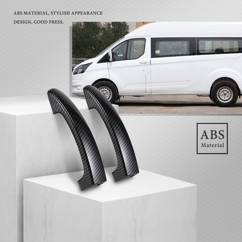 สติกเกอร์คาร์บอนไฟเบอร์-ติดมือจับประตูรถยนต์-สําหรับ-ford-transit-custom-tourneo-2014-2020-5-ชิ้น