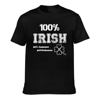 เสื้อยืดลําลอง ลาย Jameson Guinness Irish 100% 50% สําหรับผู้ชายS-5XL