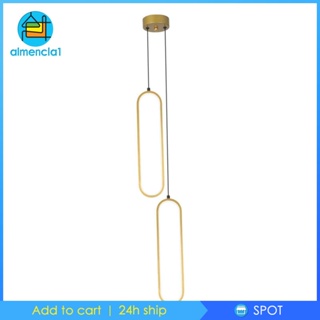 [Almencla1] จี้โคมไฟระย้า LED อลูมิเนียม สีทอง ปรับความยาวได้ ติดตั้งง่าย สําหรับติดเพดานห้องโถง ห้องรับประทานอาหาร บาร์