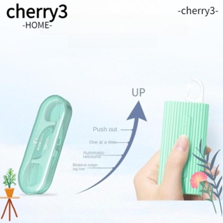 Cherry3 เครื่องจ่ายไหมขัดฟัน พลาสติก แบบพกพา 2 แพ็ค พร้อมไม้จิ้มฟันเปิดอัตโนมัติ 20 ชิ้น สีเขียว และสีขาว