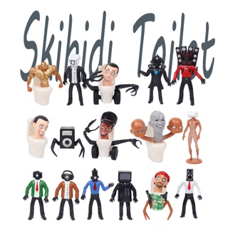 โมเดลฟิกเกอร์ Skibidi Toilet ของเล่นสําหรับเด็ก 16 ชิ้น ต่อชุด